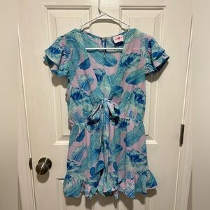 Buddy Love Leaf Pattern Romper Small Women